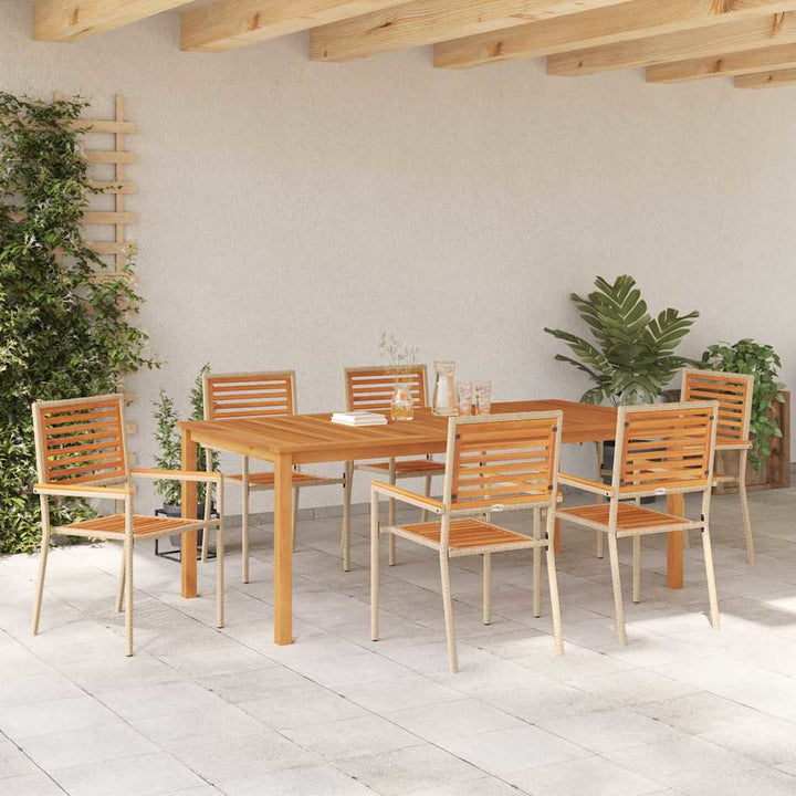 Have Spisebordssæt 7 pcs Beige Poly rattan