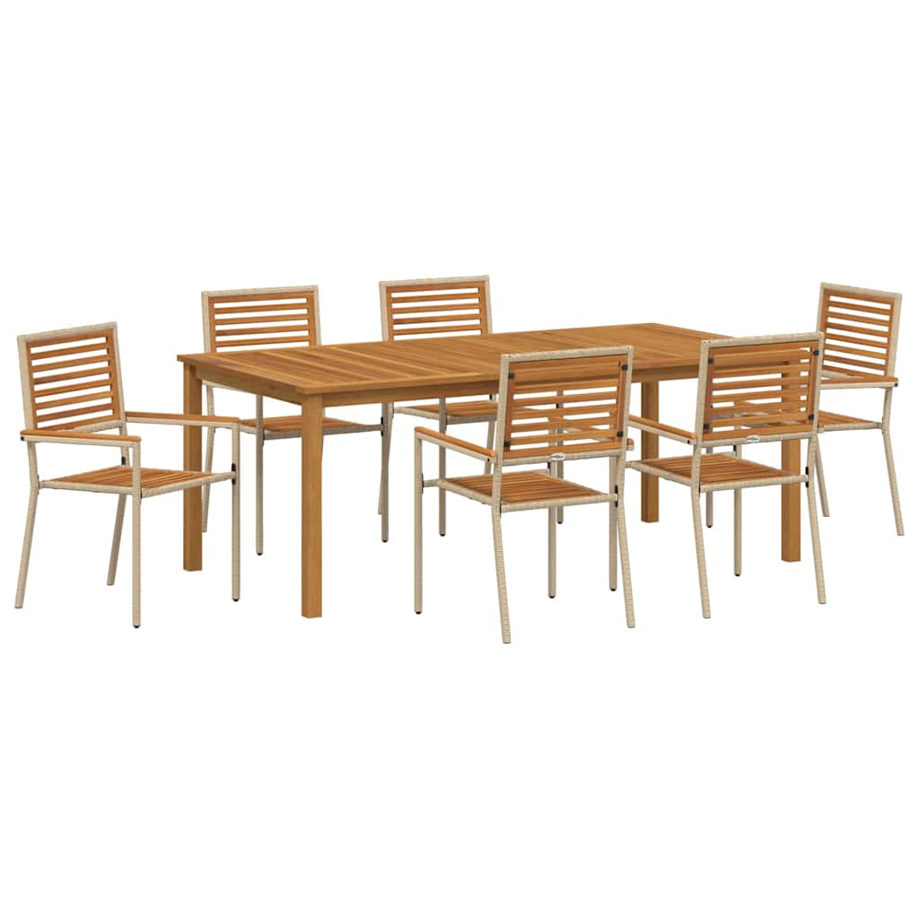 Have Spisebordssæt 7 pcs Beige Poly rattan