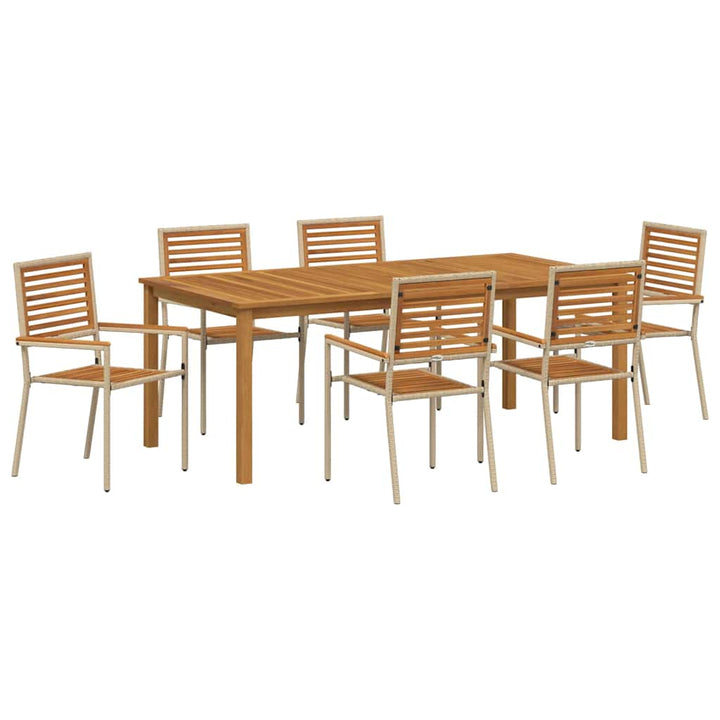 Have Spisebordssæt 7 pcs Beige Poly rattan