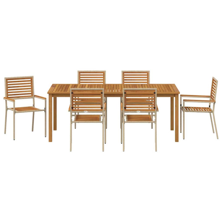Have Spisebordssæt 7 pcs Beige Poly rattan