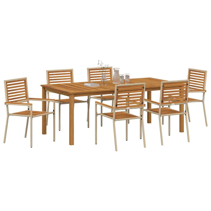 Have Spisebordssæt 7 pcs Beige Poly rattan