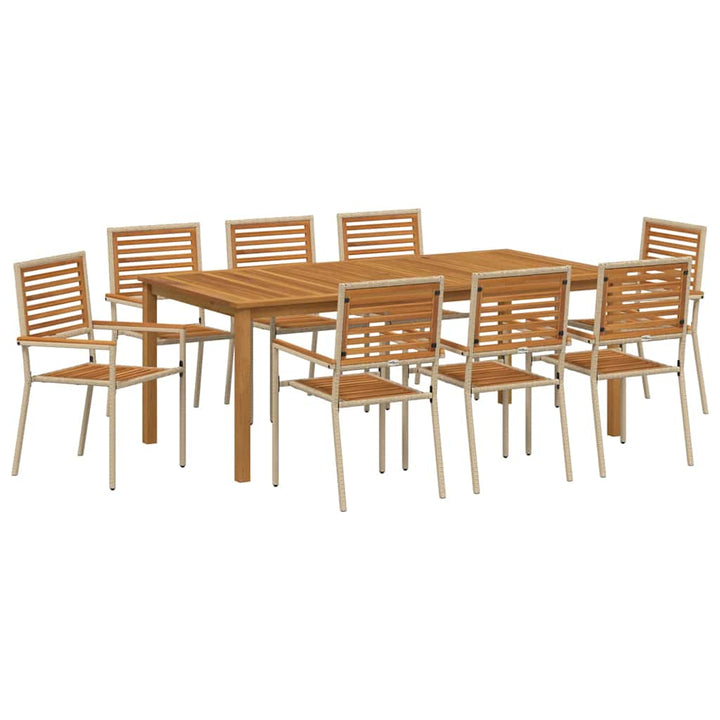Have Spisebordssæt 9 pcs Beige Poly rattan