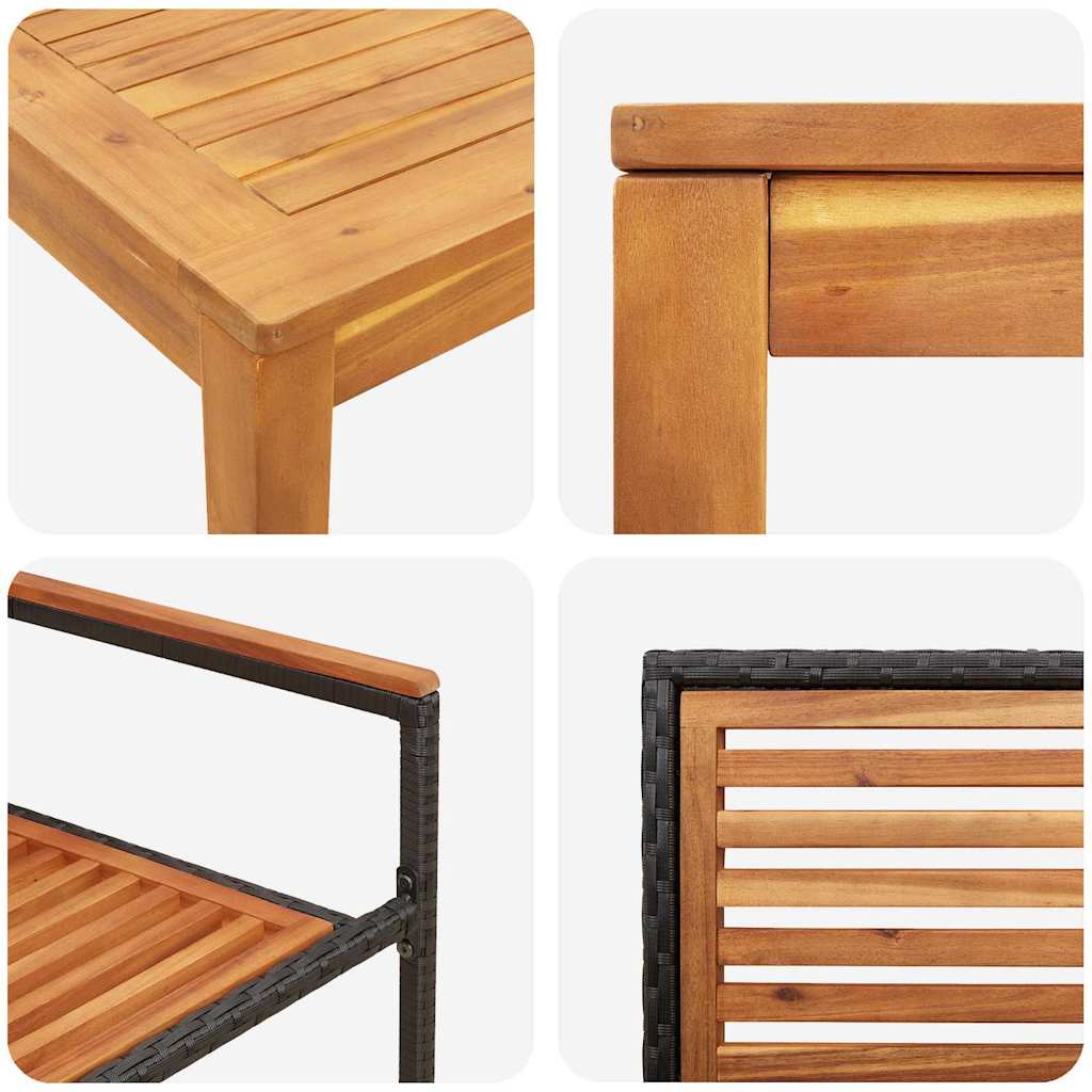 Have Spisebordssæt 3 pcs Sort Poly rattan