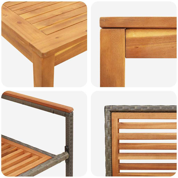 Have Spisebordssæt 3 pcs Grå Poly rattan
