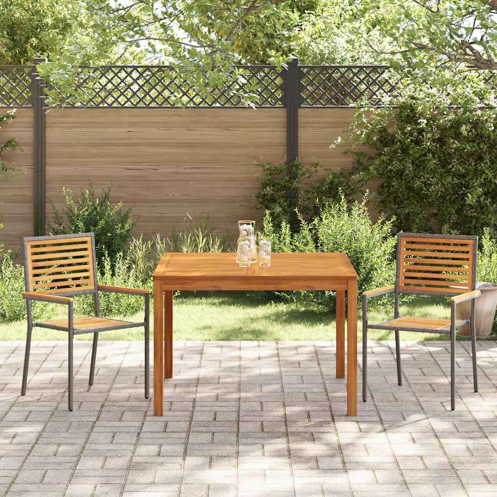 Have Spisebordssæt 3 pcs Grå Poly rattan