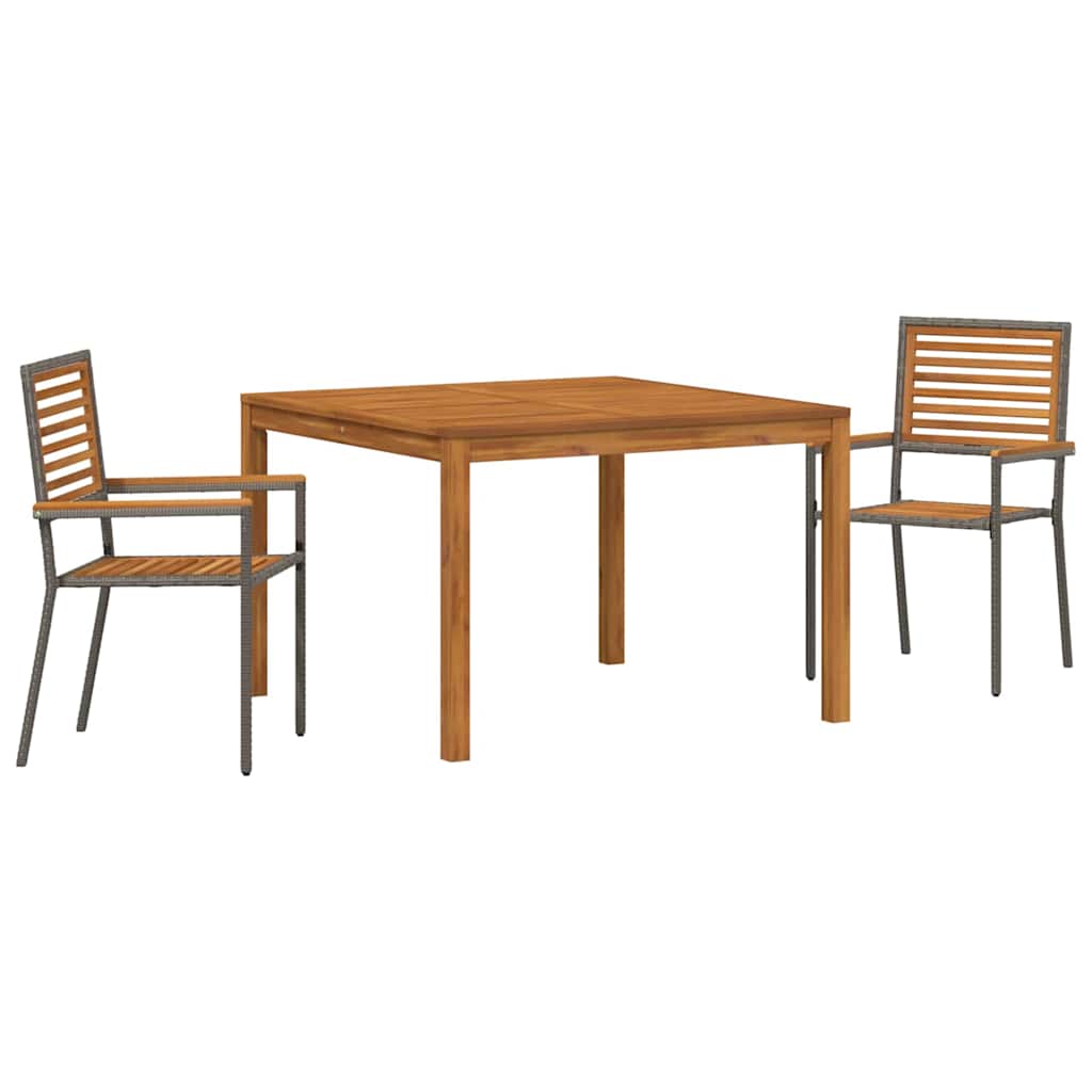 Have Spisebordssæt 3 pcs Grå Poly rattan