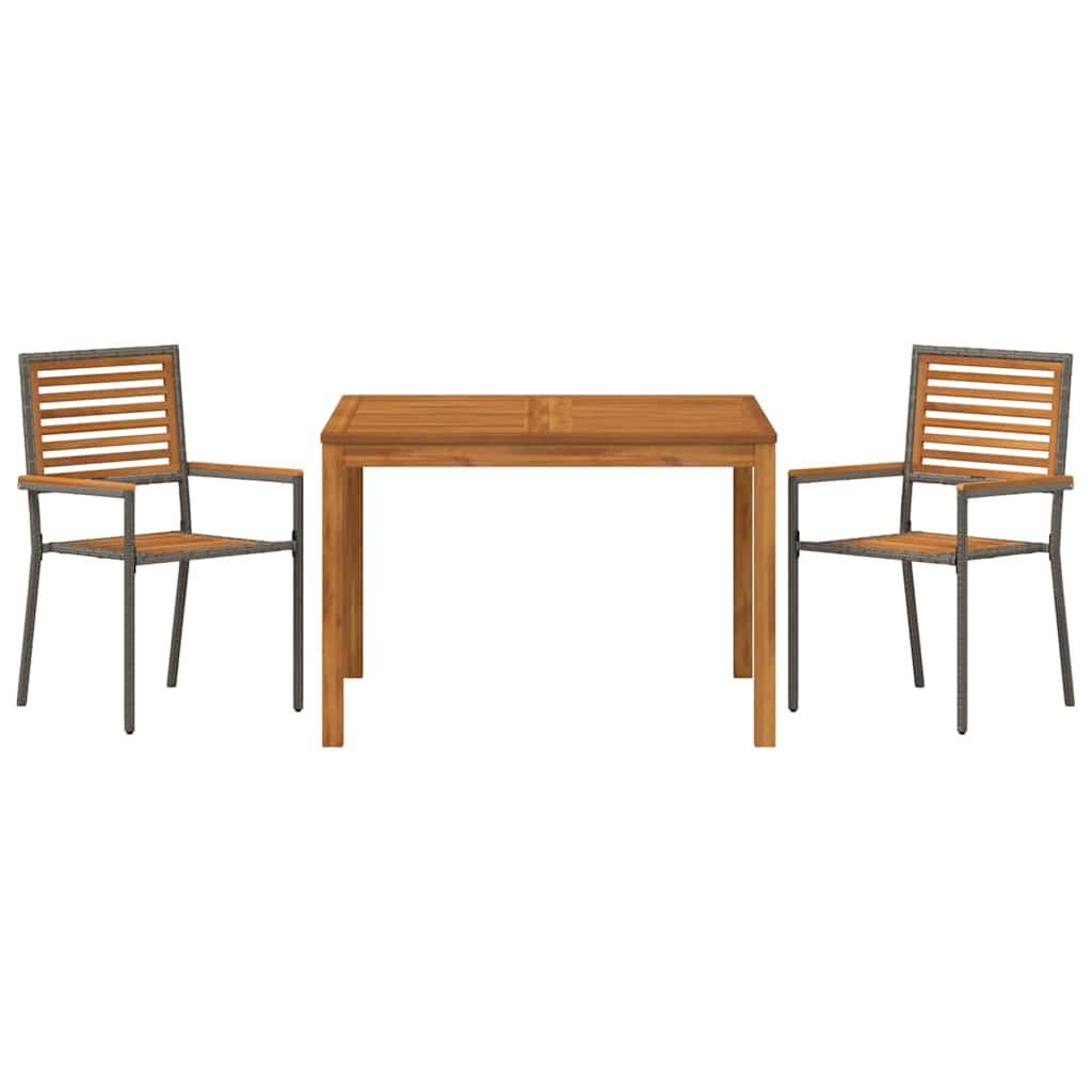 Have Spisebordssæt 3 pcs Grå Poly rattan