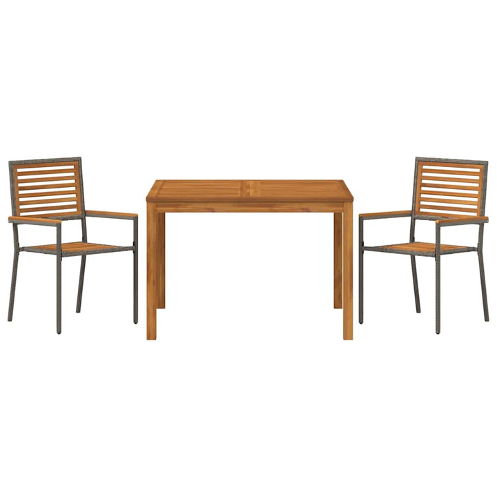 Have Spisebordssæt 3 pcs Grå Poly rattan