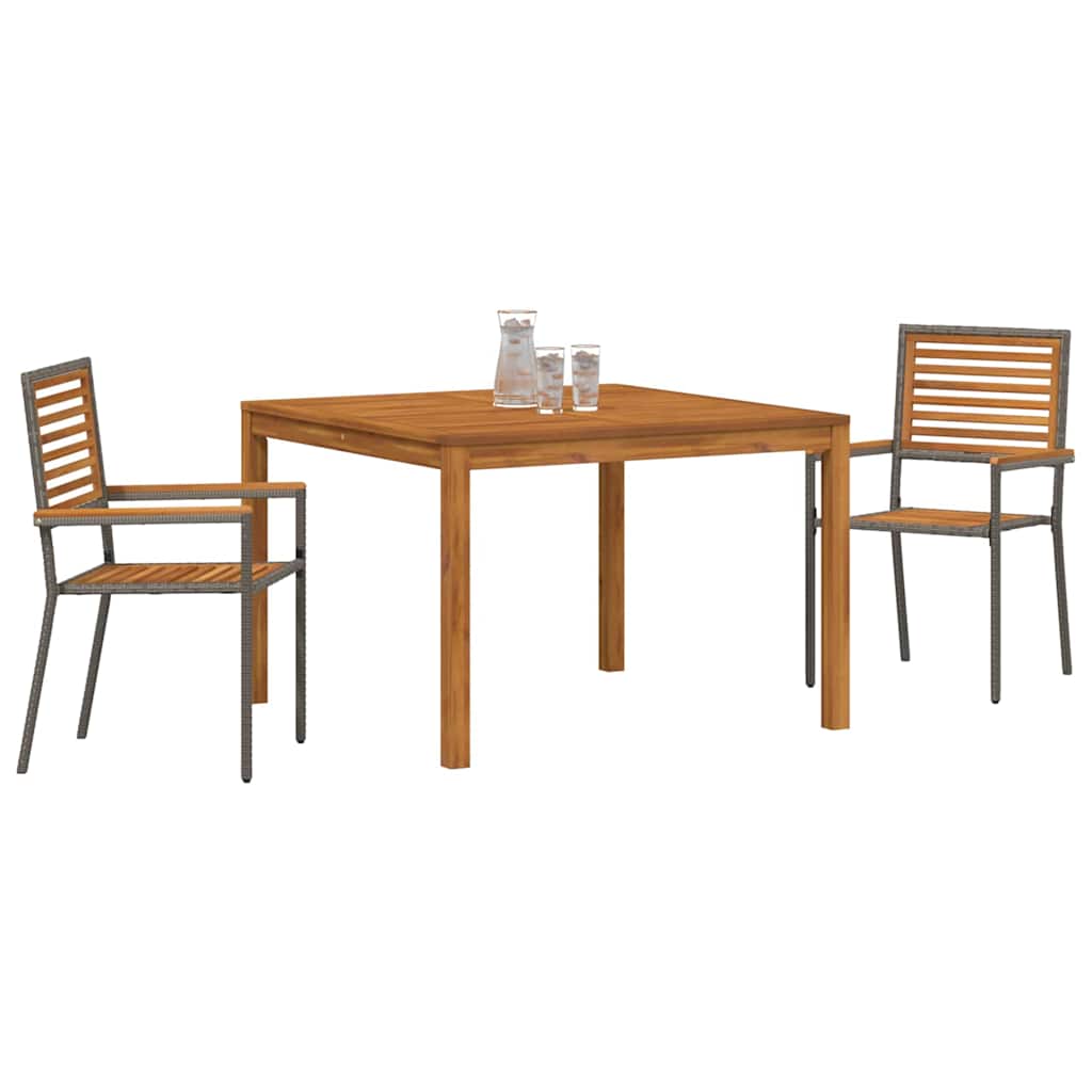 Have Spisebordssæt 3 pcs Grå Poly rattan