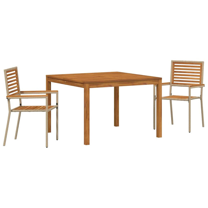 Have Spisebordssæt 3 pcs Beige Poly rattan