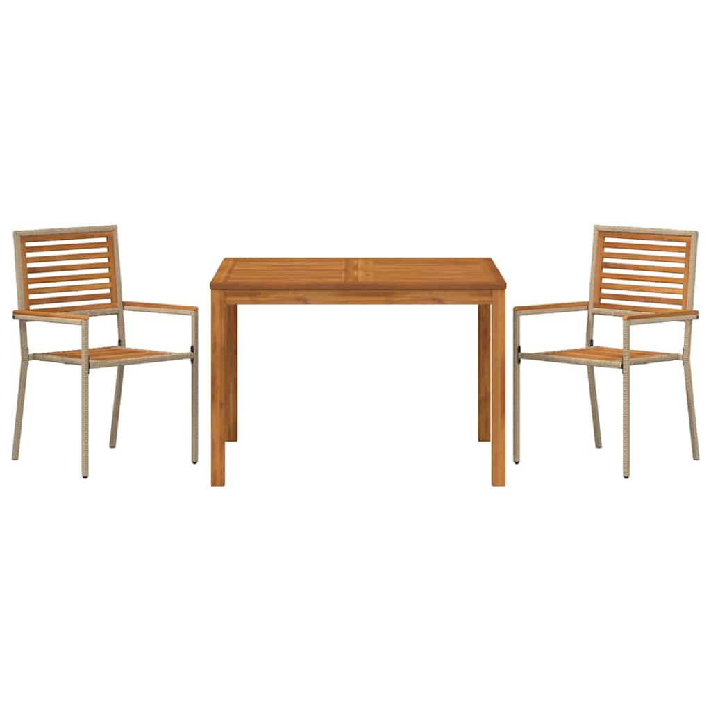 Have Spisebordssæt 3 pcs Beige Poly rattan
