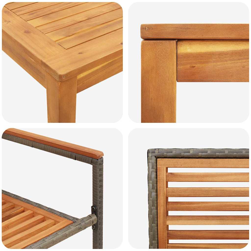 Have Spisebordssæt 5 pcs Grå Poly rattan