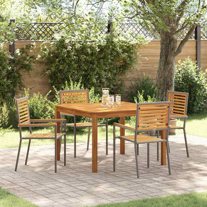 Have Spisebordssæt 5 pcs Grå Poly rattan