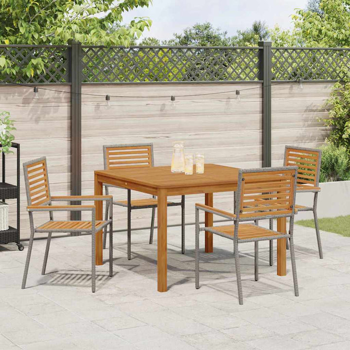 Have Spisebordssæt 5 pcs Grå Poly rattan