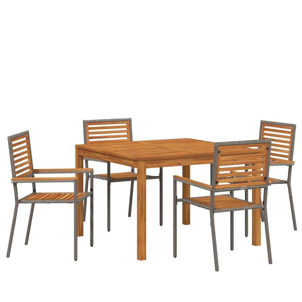 Have Spisebordssæt 5 pcs Grå Poly rattan