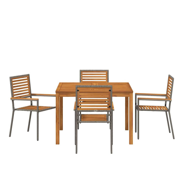 Have Spisebordssæt 5 pcs Grå Poly rattan