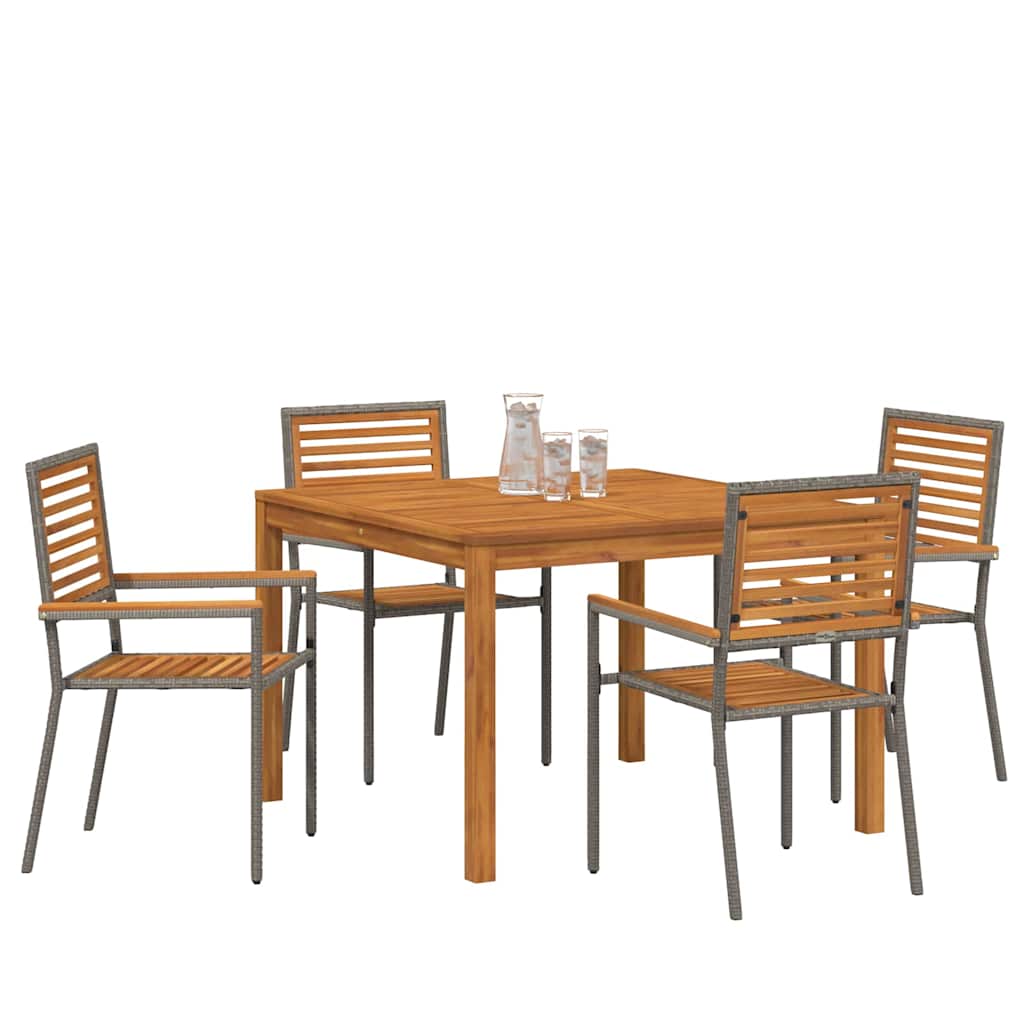 Have Spisebordssæt 5 pcs Grå Poly rattan