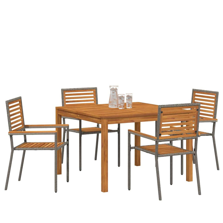 Have Spisebordssæt 5 pcs Grå Poly rattan