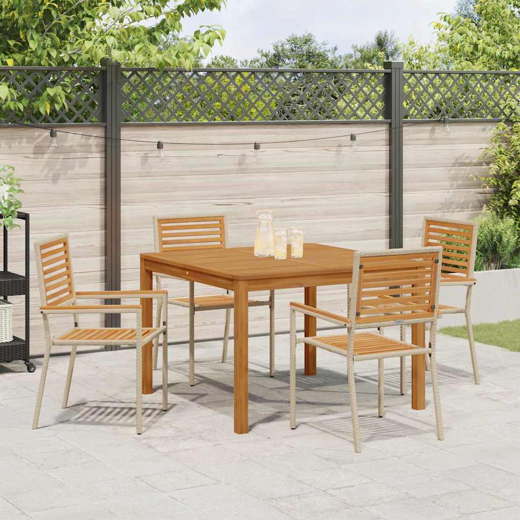 Have Spisebordssæt 5 pcs Beige Poly rattan