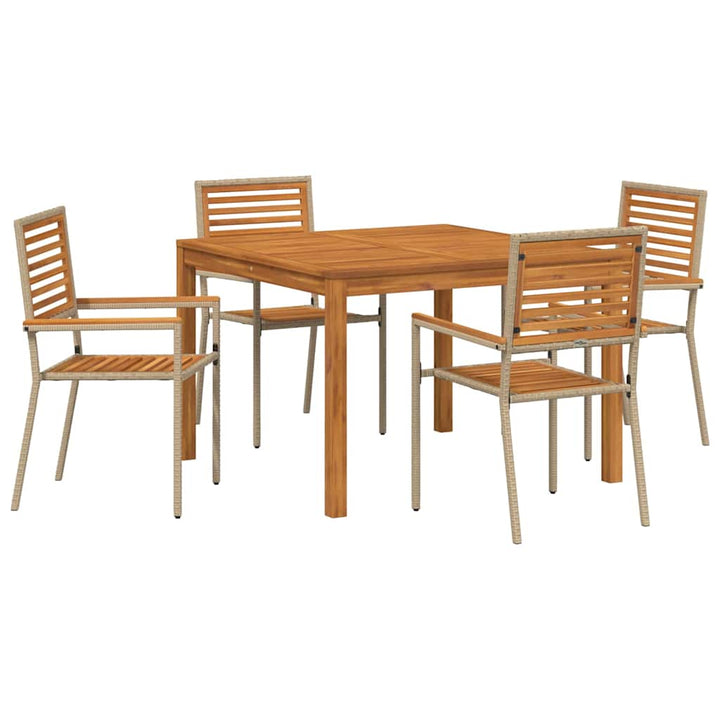 Have Spisebordssæt 5 pcs Beige Poly rattan