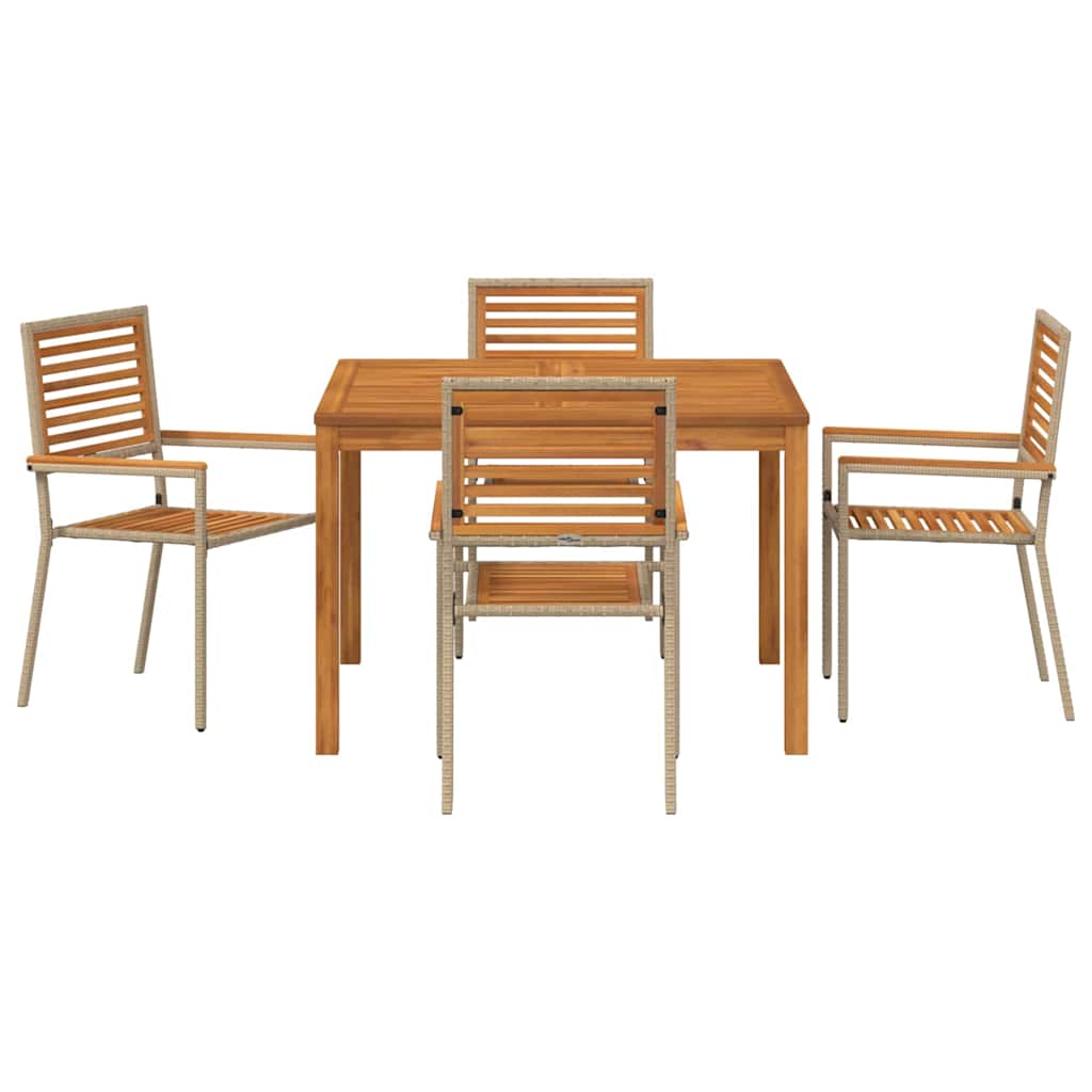 Have Spisebordssæt 5 pcs Beige Poly rattan