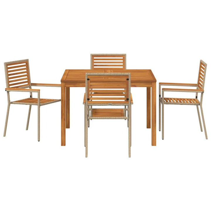 Have Spisebordssæt 5 pcs Beige Poly rattan