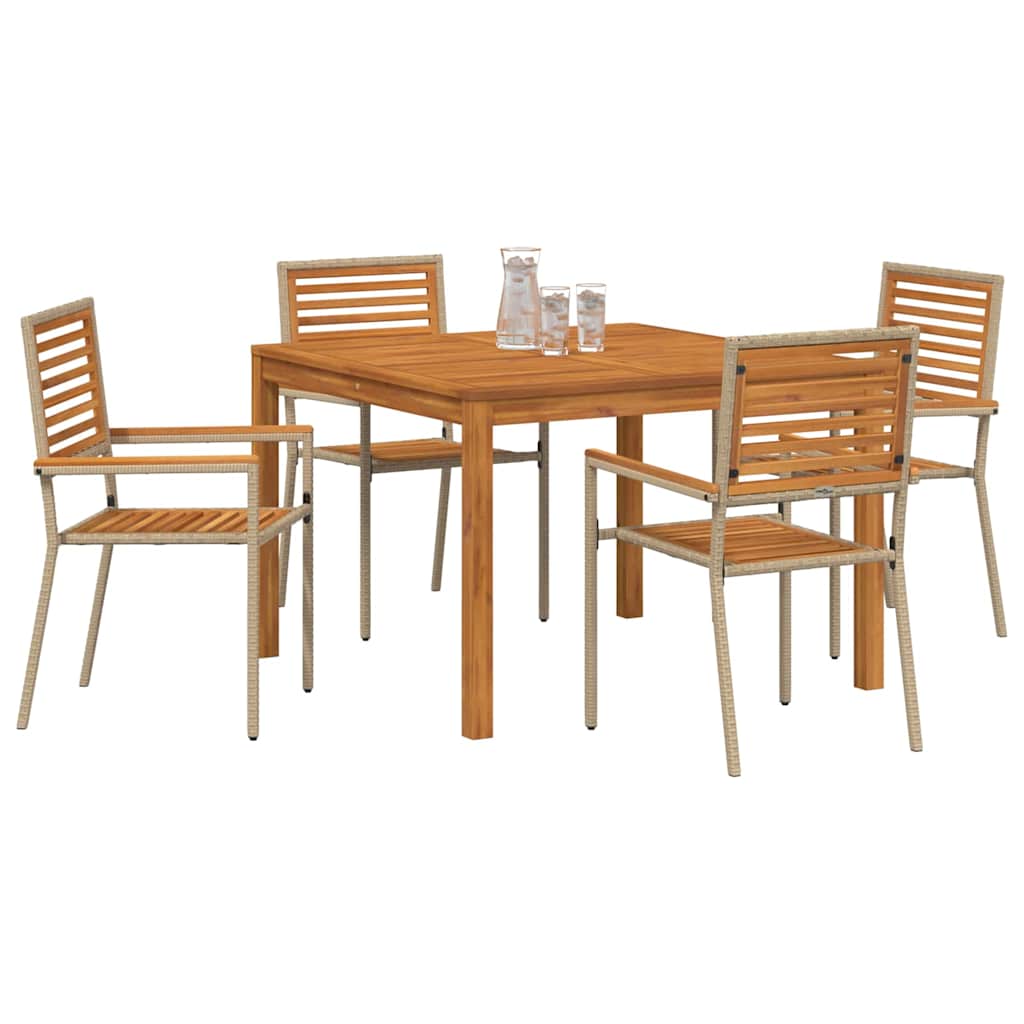 Have Spisebordssæt 5 pcs Beige Poly rattan