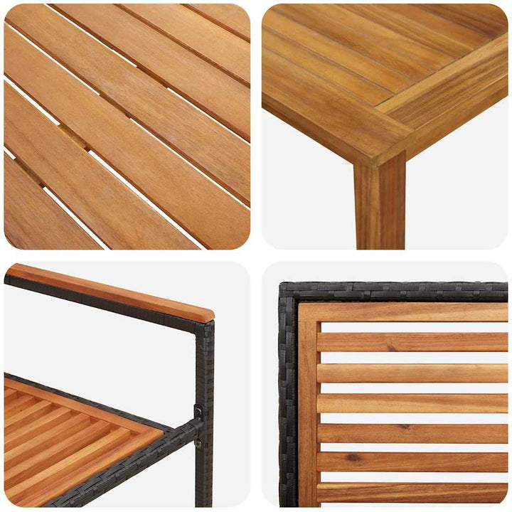 Have Spisebordssæt 7 pcs Sort Poly rattan