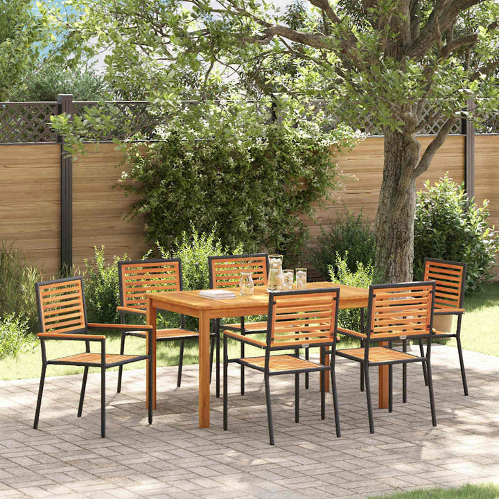 Have Spisebordssæt 7 pcs Sort Poly rattan