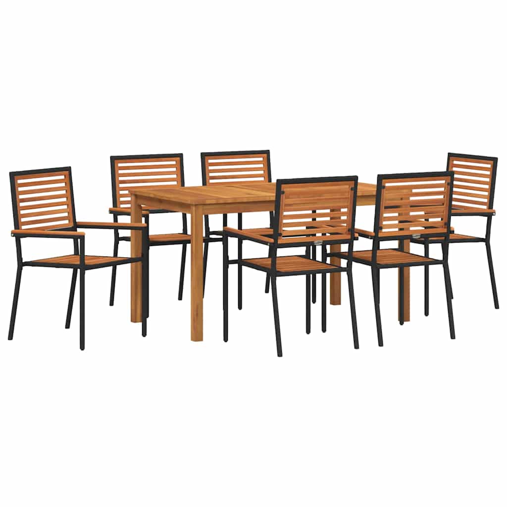 Have Spisebordssæt 7 pcs Sort Poly rattan
