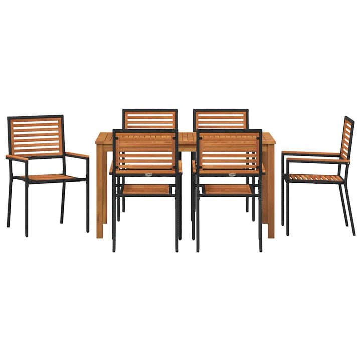 Have Spisebordssæt 7 pcs Sort Poly rattan
