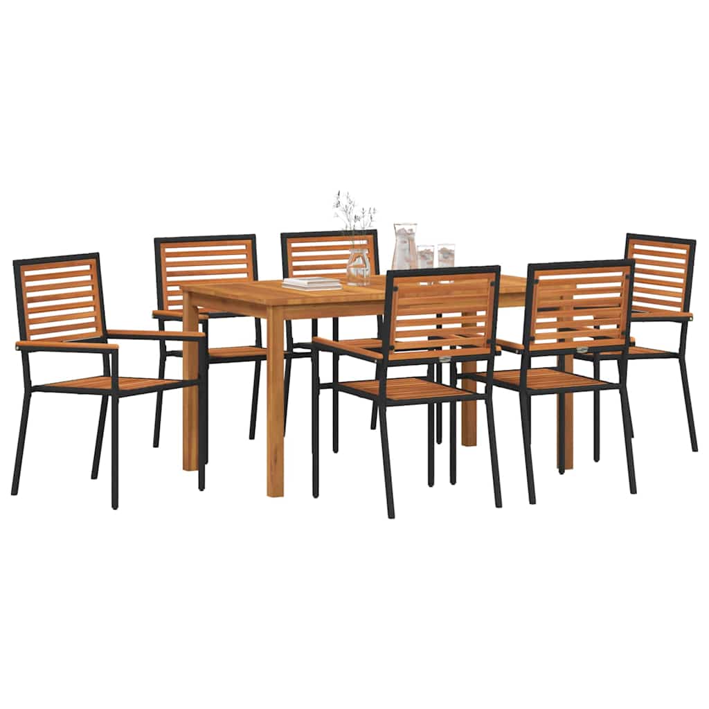Have Spisebordssæt 7 pcs Sort Poly rattan