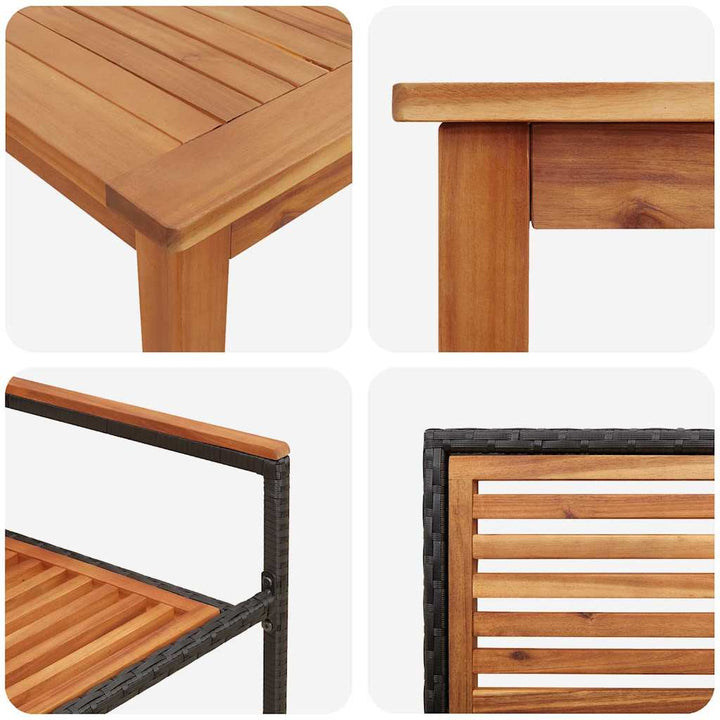 Have Spisebordssæt 7 pcs Sort Poly rattan