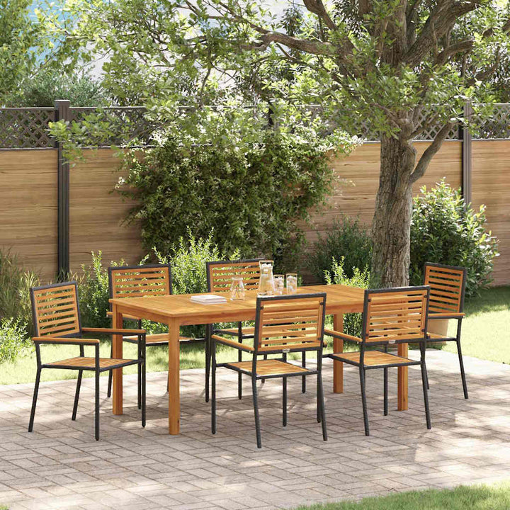Have Spisebordssæt 7 pcs Sort Poly rattan