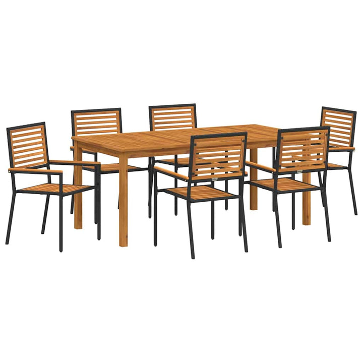 Have Spisebordssæt 7 pcs Sort Poly rattan