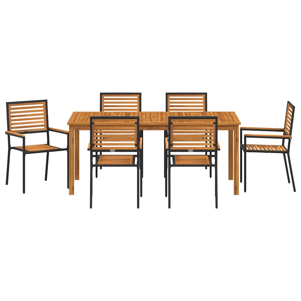 Have Spisebordssæt 7 pcs Sort Poly rattan