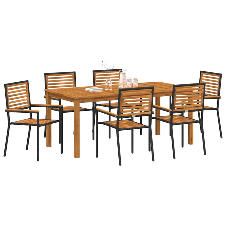 Have Spisebordssæt 7 pcs Sort Poly rattan