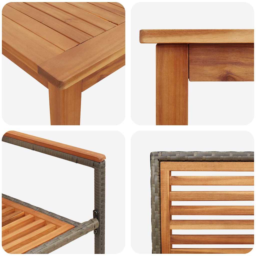 Have Spisebordssæt 7 pcs Grå Poly rattan