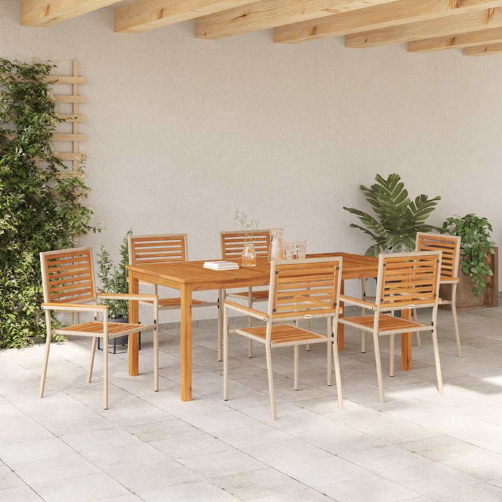 Have Spisebordssæt 7 pcs Beige Poly rattan