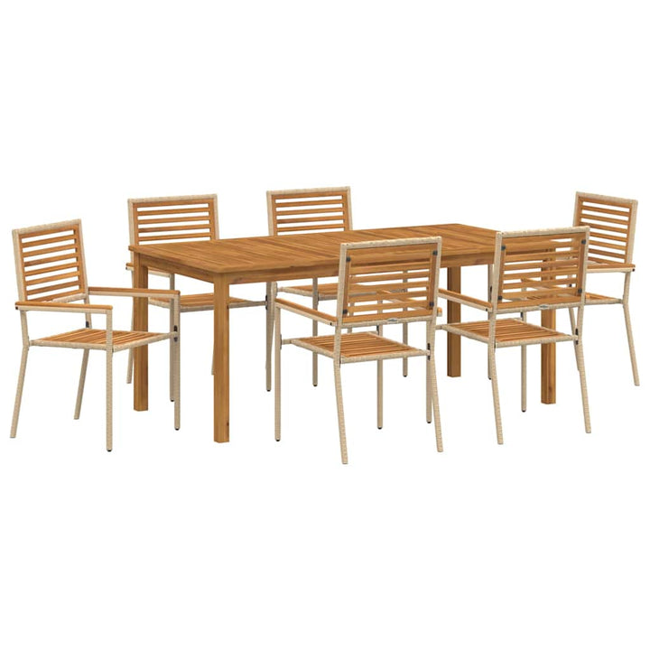 Have Spisebordssæt 7 pcs Beige Poly rattan