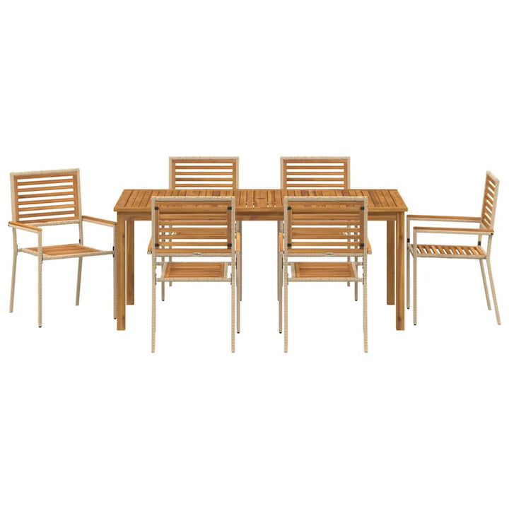 Have Spisebordssæt 7 pcs Beige Poly rattan