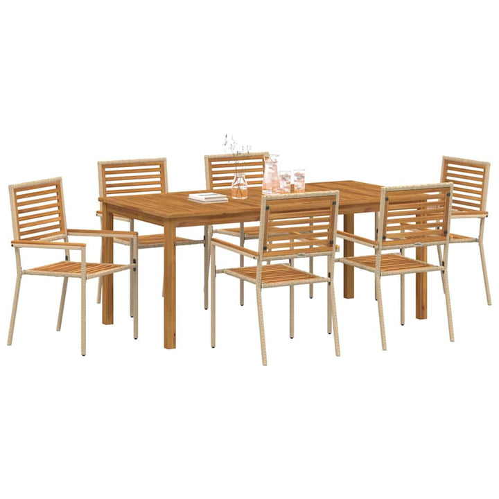 Have Spisebordssæt 7 pcs Beige Poly rattan