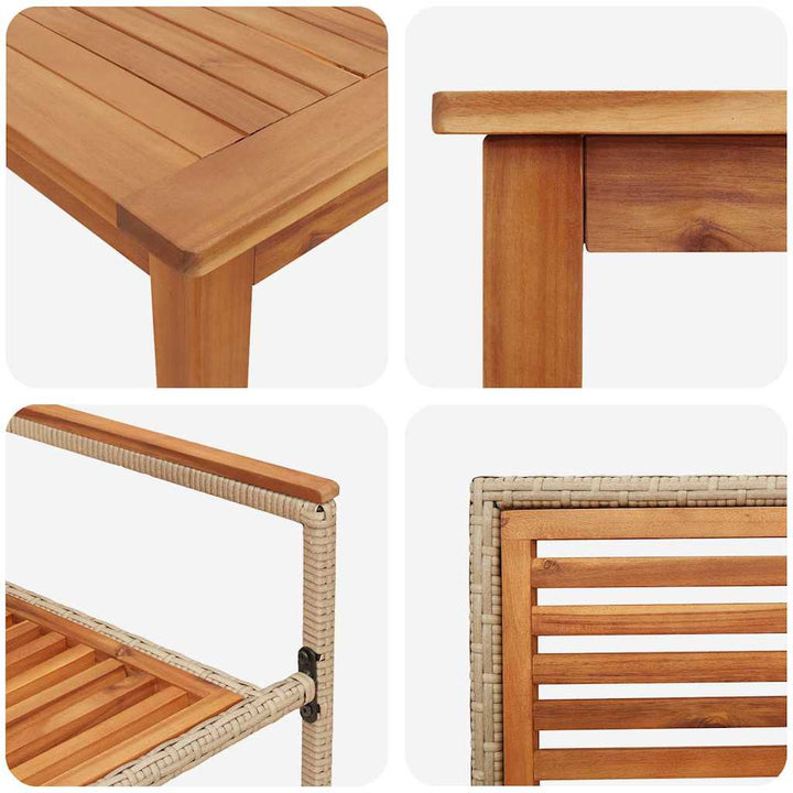 Have Spisebordssæt 9 pcs Beige Poly rattan