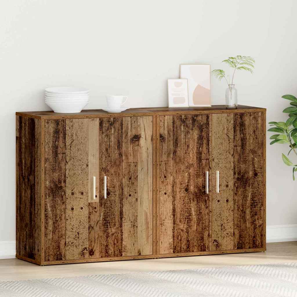 Highboard 2 pcs Gammelt træ 60 x 31 x 70 cm Konstrueret træ