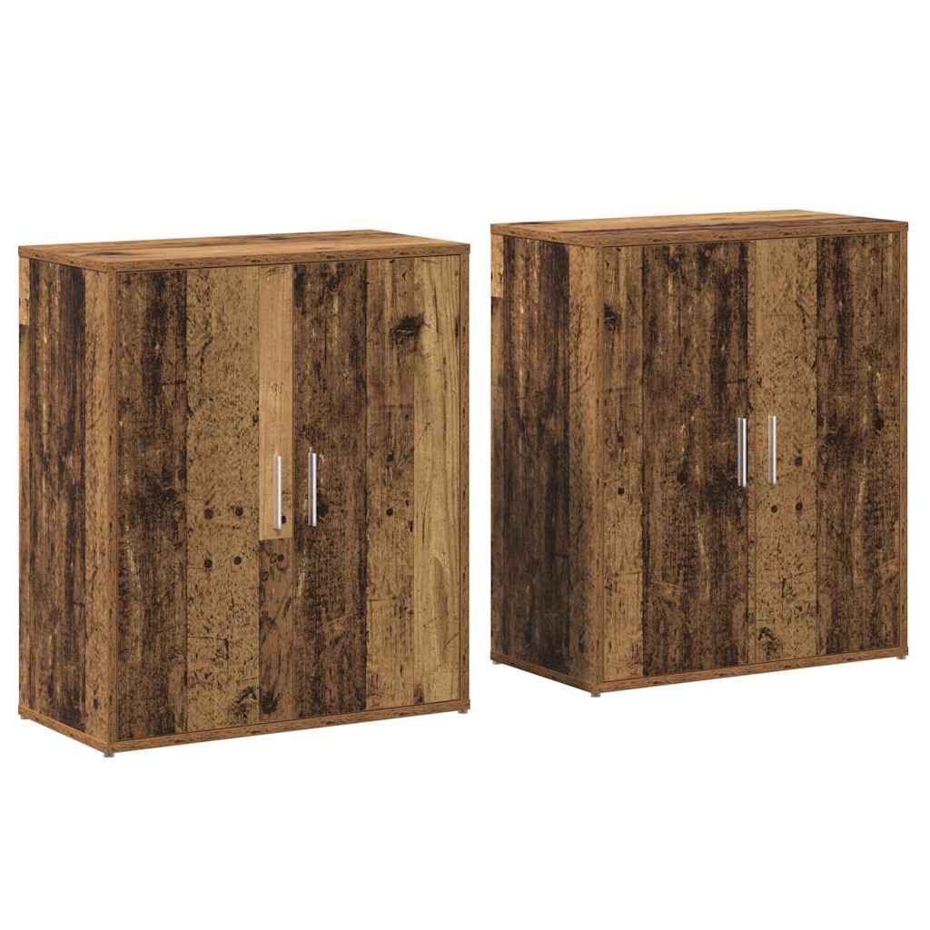 Highboard 2 pcs Gammelt træ 60 x 31 x 70 cm Konstrueret træ