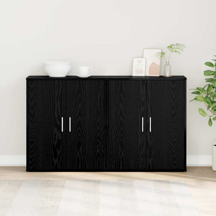 Highboard 2 pcs Sort eg 60 x 31 x 70 cm Konstrueret træ