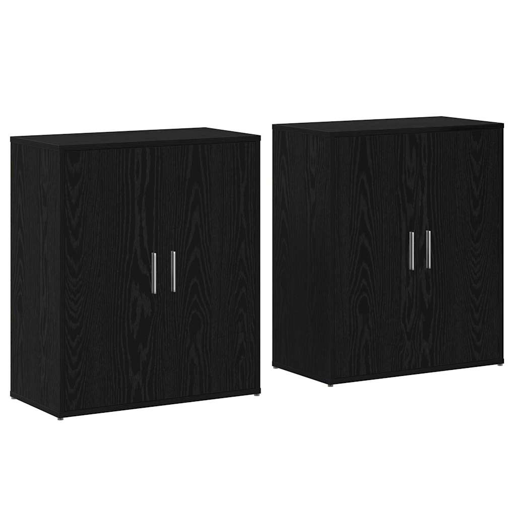 Highboard 2 pcs Sort eg 60 x 31 x 70 cm Konstrueret træ