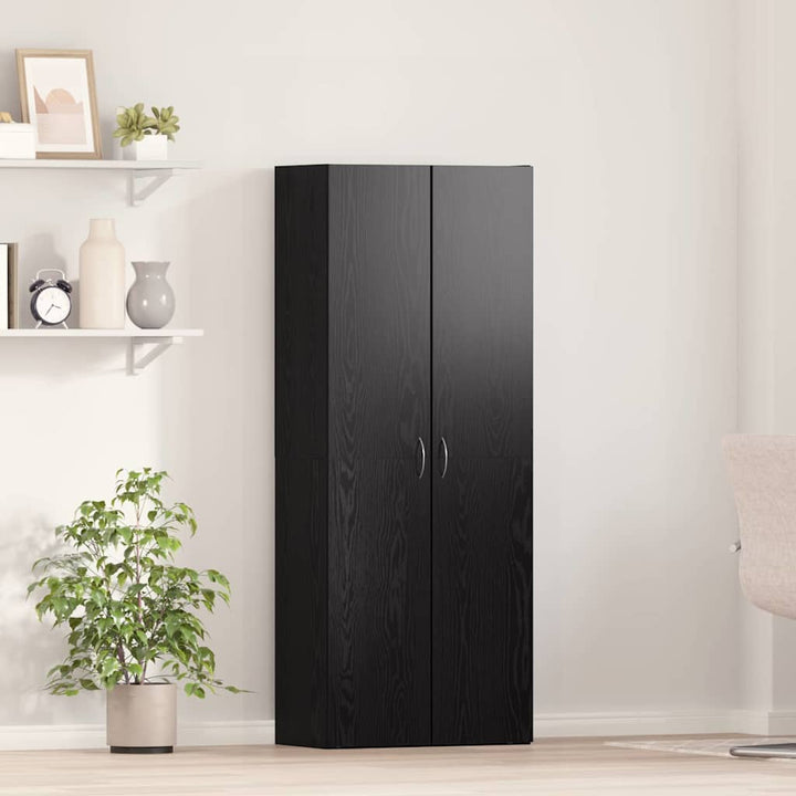Kontorskab med hylde Sort eg 60 x 32 x 153 Konstrueret træ