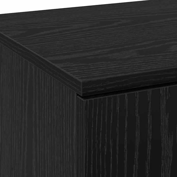 Højskab Sort eg 80 x 35 x 180 cm Konstrueret træ