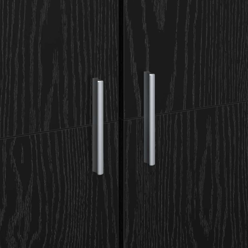 Højskab Sort eg 80 x 35 x 180 cm Konstrueret træ